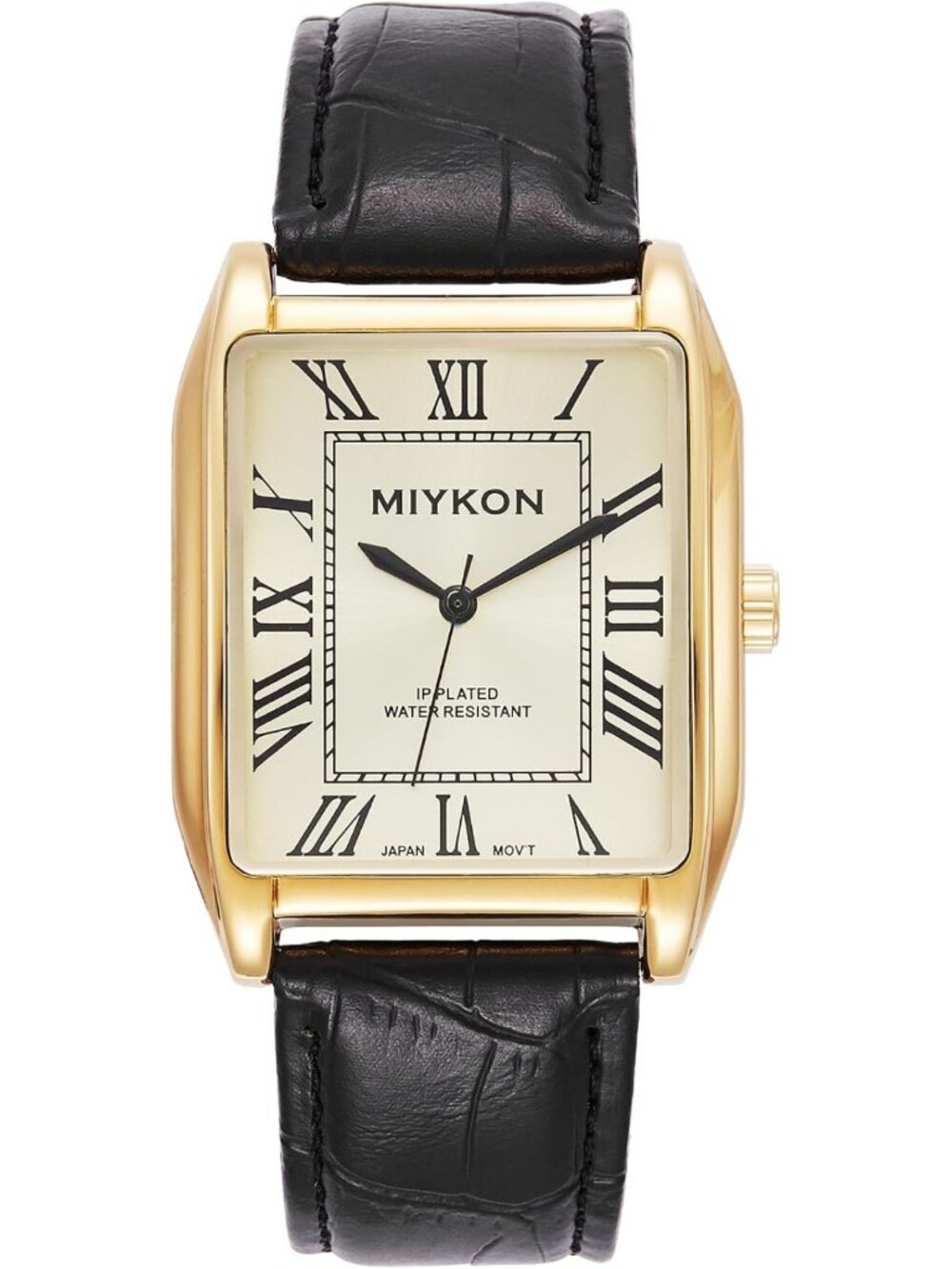 Vintage Men's Tank Dress Watch - Genuine Leather Strap, Water Resistant, Classic